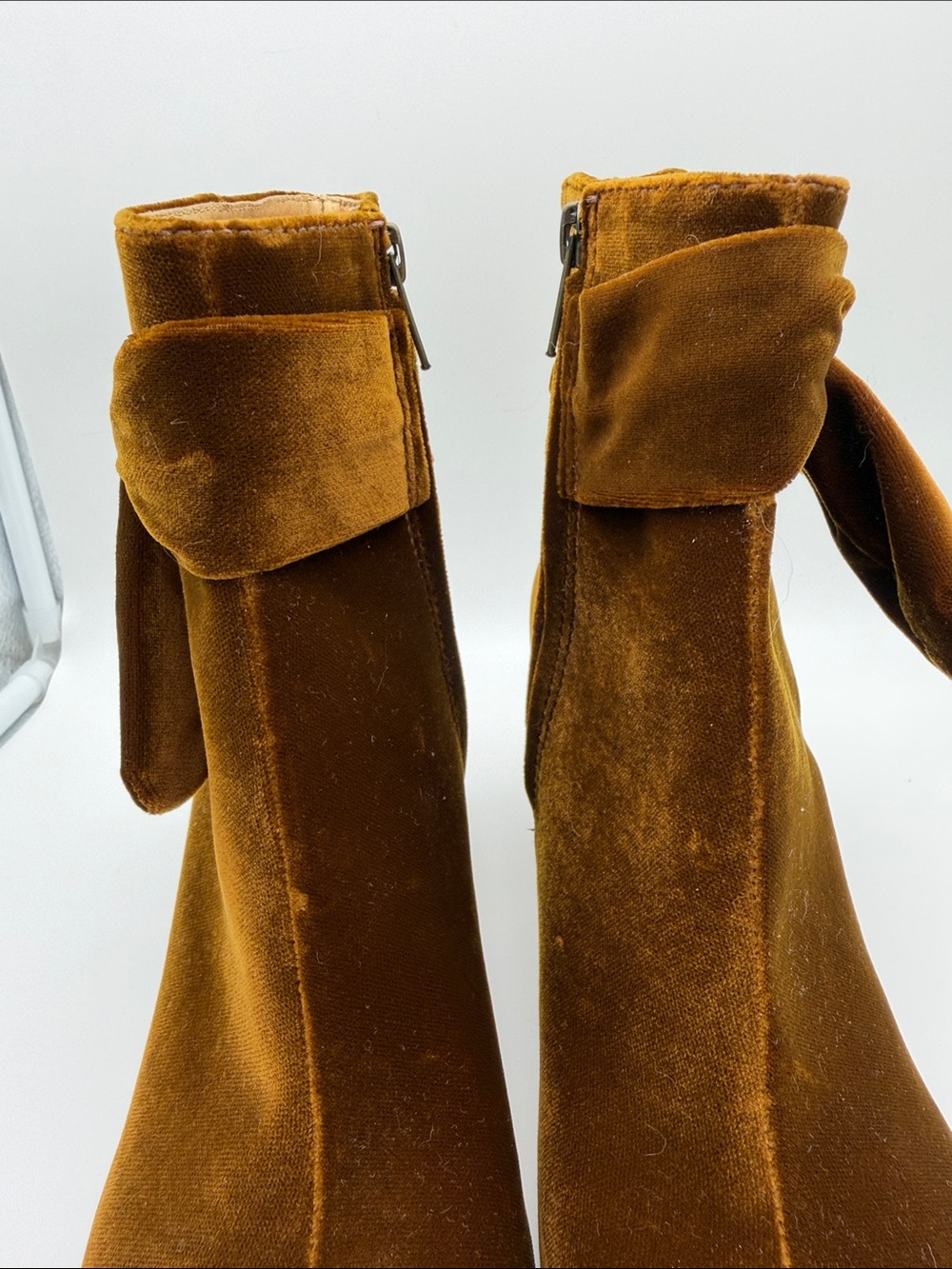 Madewell The Esme Bow Boot in Burnished Cedar 9.5 Velvet Heeled Booties Fall - Picture 9 of 16